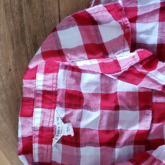 I Love H81 checkered button down shirt red white - Picture 2 of 3